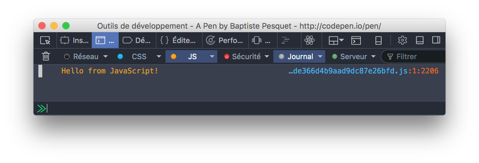 The Firefox JavaScript console